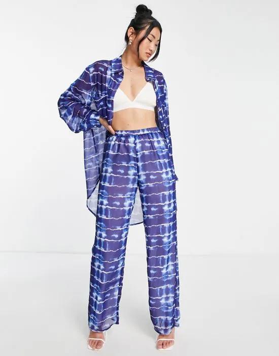 x Molly King relaxed pants in blue tie dye - part of a set