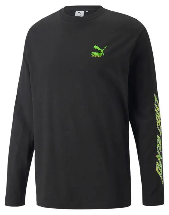 x Santa Cruz graphic long sleeve t-shirt in black and lime green