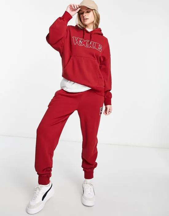 x Vogue relaxed sweatpants red