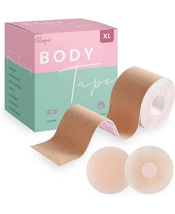 XL Beige Breast Lift Tape, With 2 reusable silicon covers included | 1 roll tape