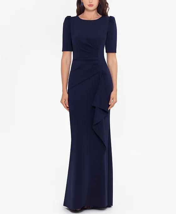 XSCAPE Ruched A-Line Gown