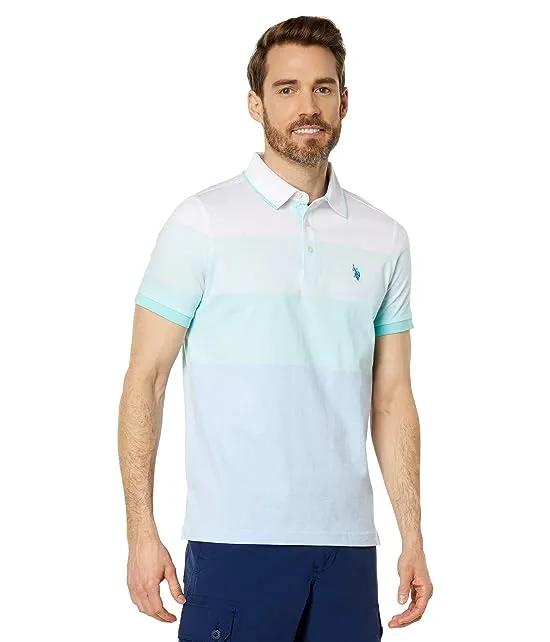 Yarn-Dye Engineered Stripe Jersey Polo Shirt
