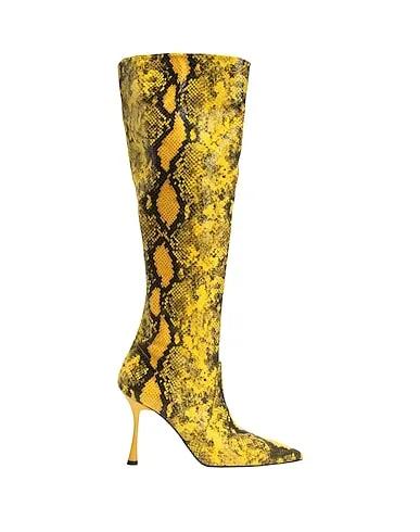 Yellow Boots PYTHON LEATHER HEELED  BOOTS
