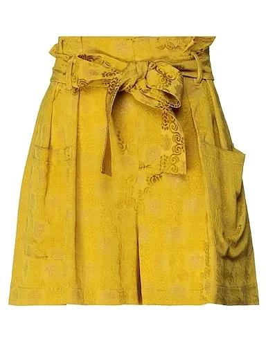 Yellow Brocade Shorts & Bermuda