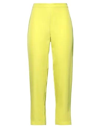Yellow Cotton twill Casual pants