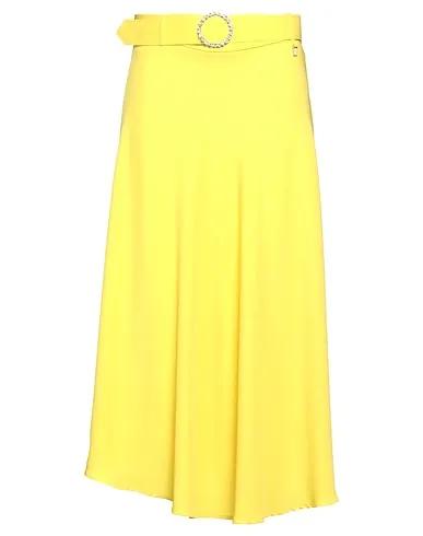 Yellow Cotton twill Midi skirt