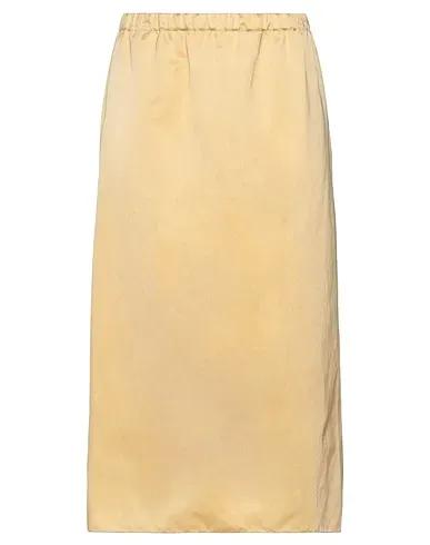 Yellow Cotton twill Midi skirt
