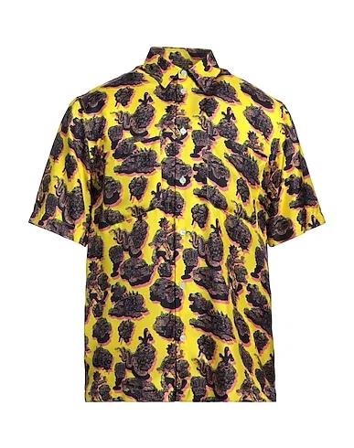 Yellow Cotton twill Patterned shirt