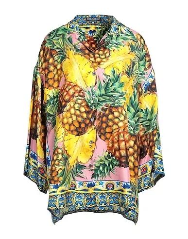 Yellow Cotton twill Patterned shirts & blouses