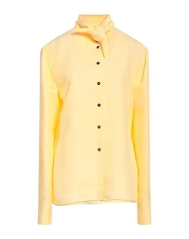 Yellow Cotton twill Shirts & blouses with bow