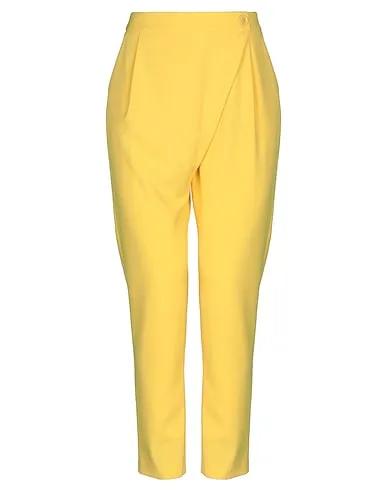Yellow Crêpe Casual pants