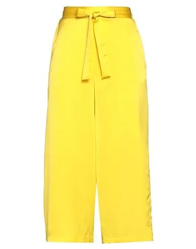 Yellow Crêpe Cropped pants & culottes