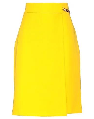 Yellow Crêpe Midi skirt