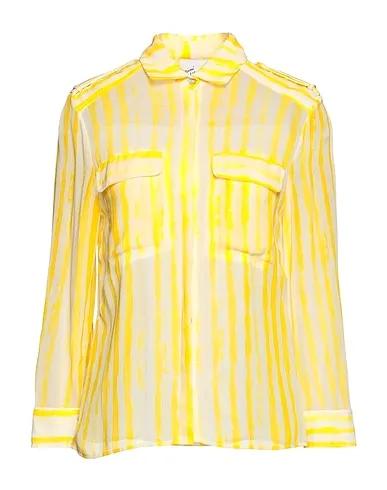 Yellow Crêpe Striped shirt