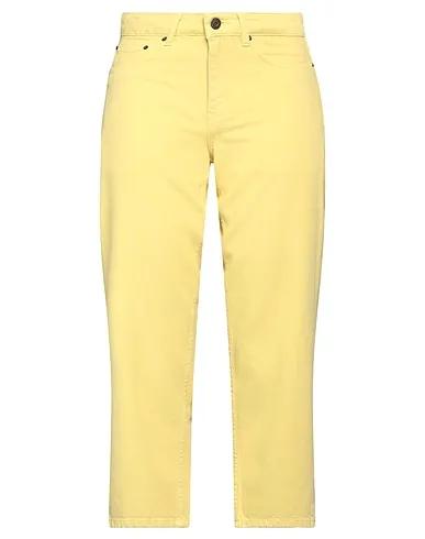 Yellow Denim Cropped pants & culottes