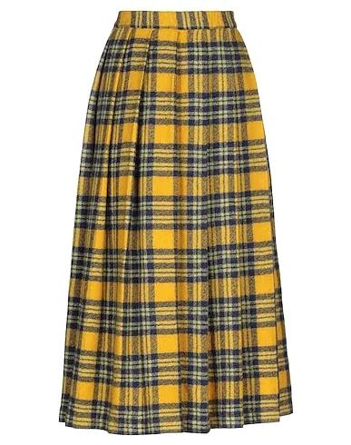 Yellow Flannel Midi skirt