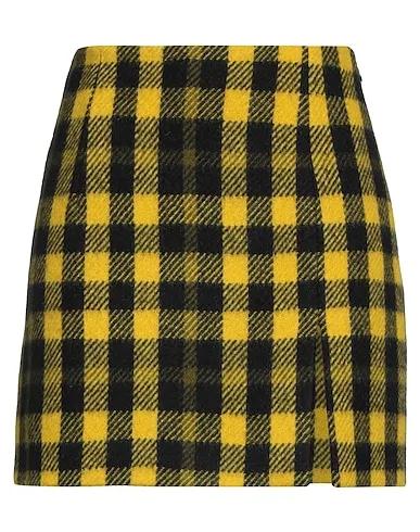 Yellow Flannel Mini skirt