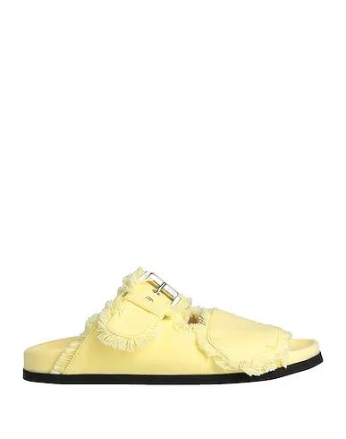 Yellow Gabardine Sandals