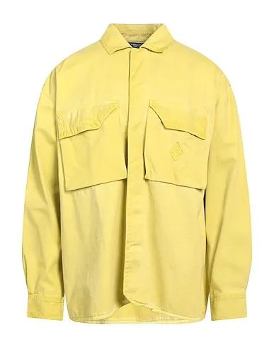 Yellow Gabardine Solid color shirt