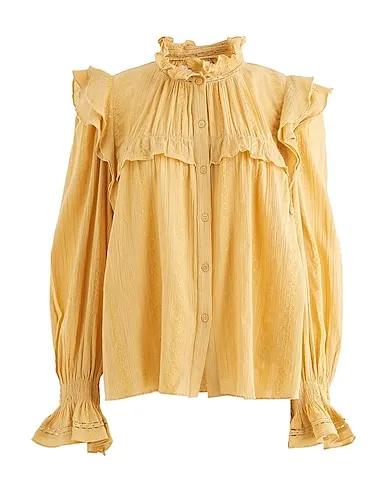 Yellow Gauze Solid color shirts & blouses
