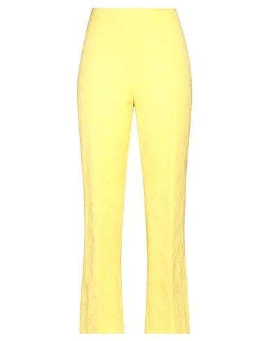 Yellow Jacquard Casual pants
