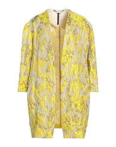Yellow Jacquard Full-length jacket