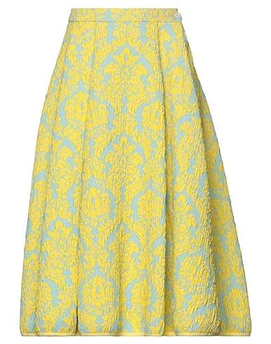 Yellow Jacquard Midi skirt
