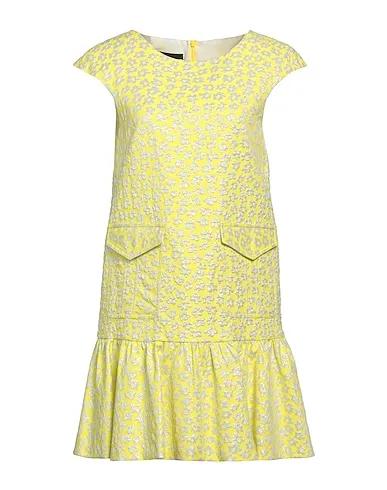 Yellow Jacquard Short dress
