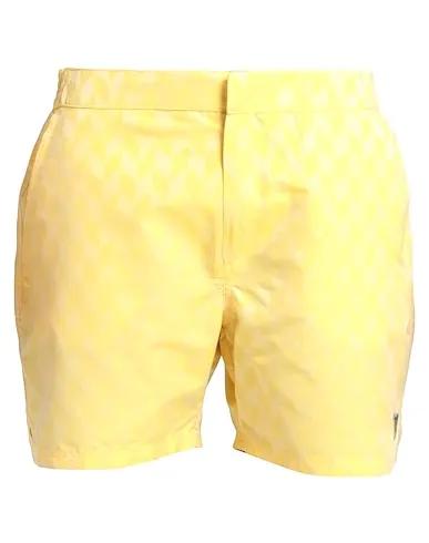 Yellow Jacquard Swim shorts