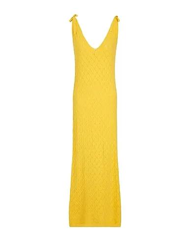 Yellow Knitted Long dress HONEYCOMB KNITTED LONG DRESS