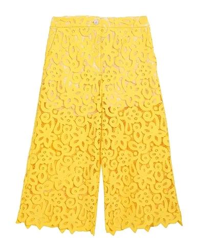 Yellow Lace Cropped pants & culottes