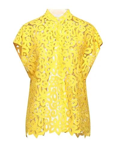 Yellow Lace Lace shirts & blouses