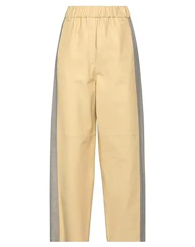 Yellow Leather Casual pants