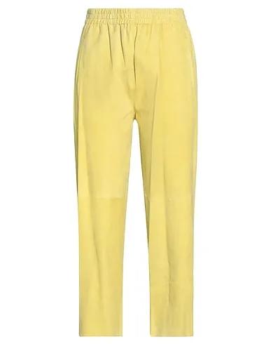 Yellow Leather Casual pants