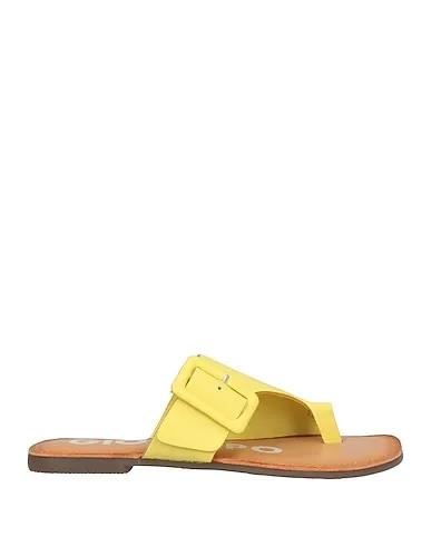 Yellow Leather Flip flops
