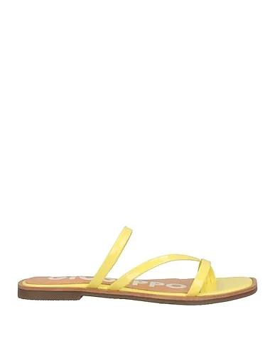 Yellow Leather Flip flops