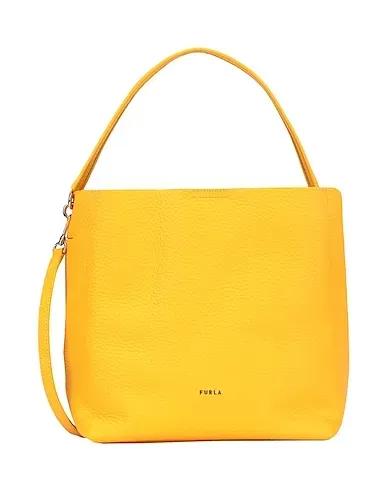Yellow Leather Handbag FURLA GRACE M HOBO
