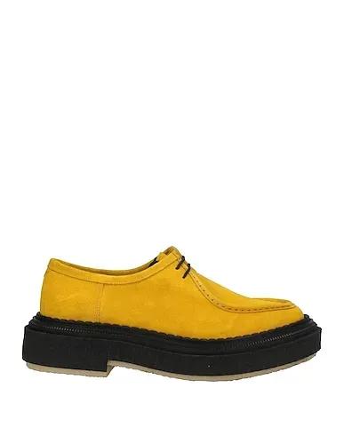 Yellow Leather Laced shoes