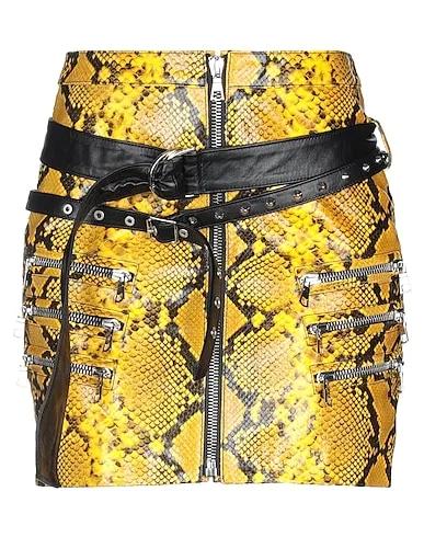 Yellow Leather Mini skirt