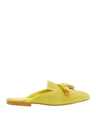 Yellow Leather Mules and clogs SUEDE TASSEL MULES
