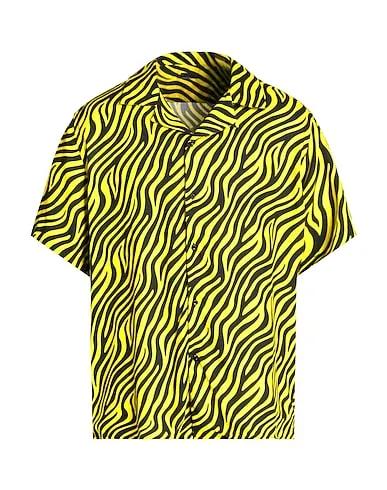 Yellow Patterned shirt PRINTED VISCOSE COLLAR CAMP SHIRT

