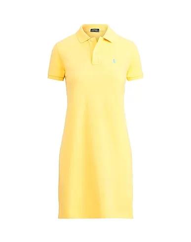 Yellow Piqué Short dress COTTON MESH POLO DRESS
