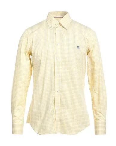 Yellow Plain weave Checked shirt