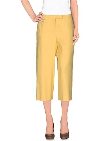 Yellow Plain weave Cropped pants & culottes