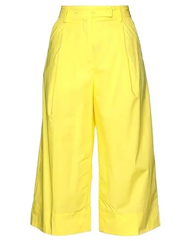 Yellow Plain weave Cropped pants & culottes