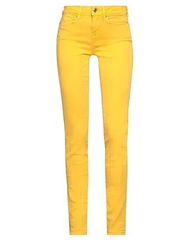 Yellow Plain weave Denim pants