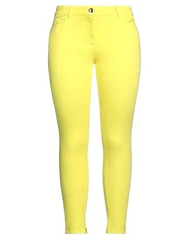 Yellow Plain weave Denim pants
