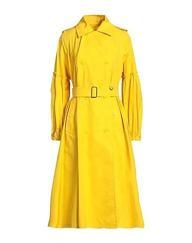 Yellow Plain weave Double breasted pea coat