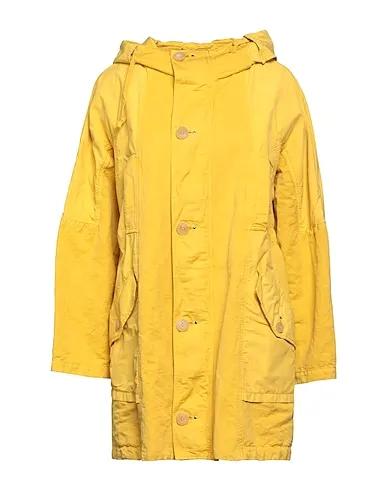 Yellow Plain weave Full-length jacket
