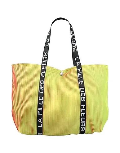 Yellow Plain weave Handbag
